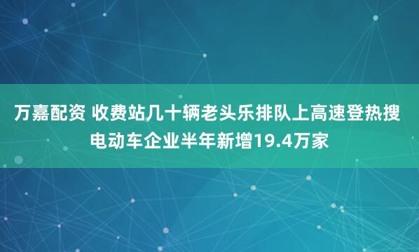 万嘉配资 收费站几十辆老头乐排队上高速登热搜 电动车企业半年新增19.4万家